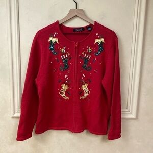 Vintage Crystal Kobe Christmas Sweater size Medium